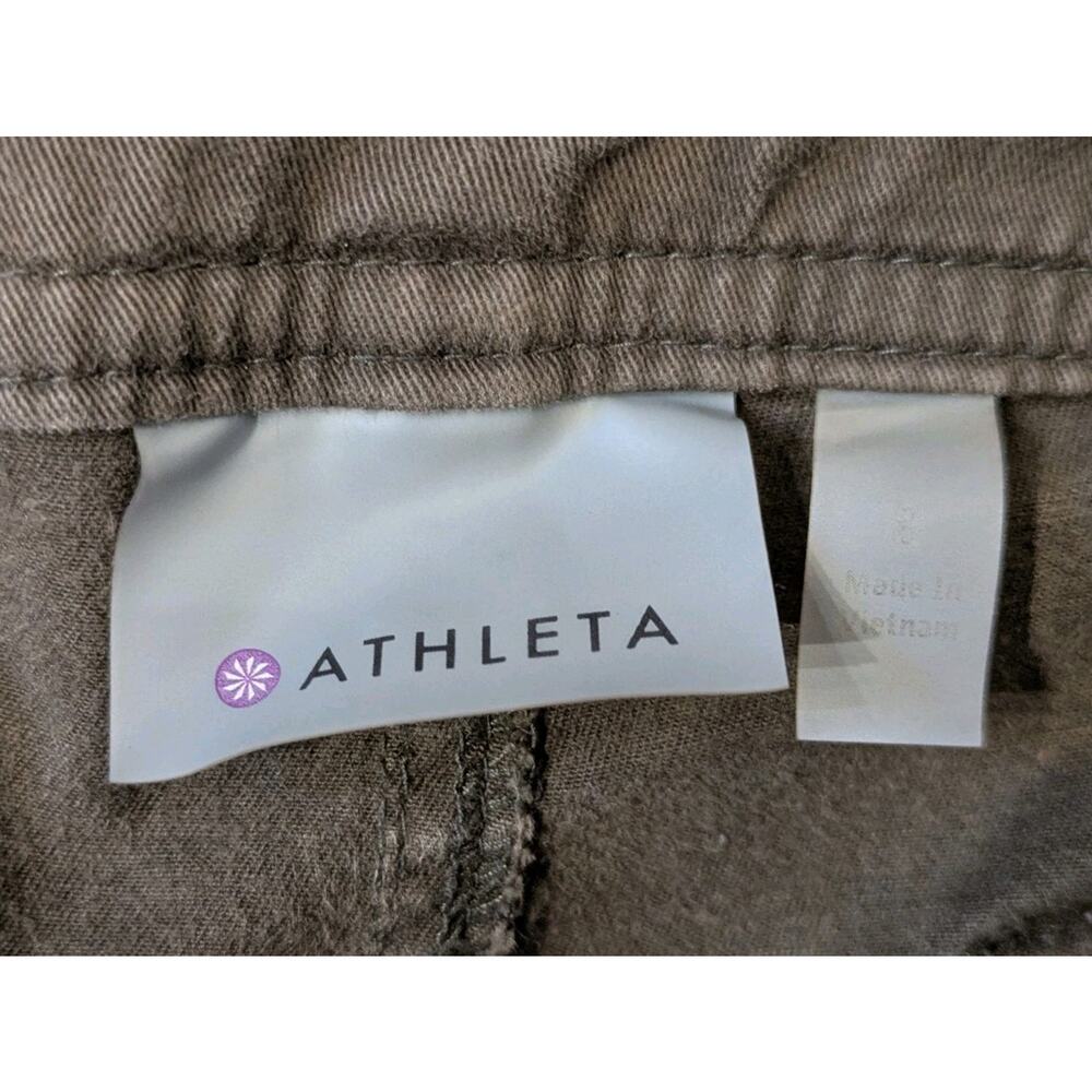 Athleta Cargo Pants Womens 8 Olive Green Utility Zip Ankle Hiking Outdoor - Picture 5 of 6